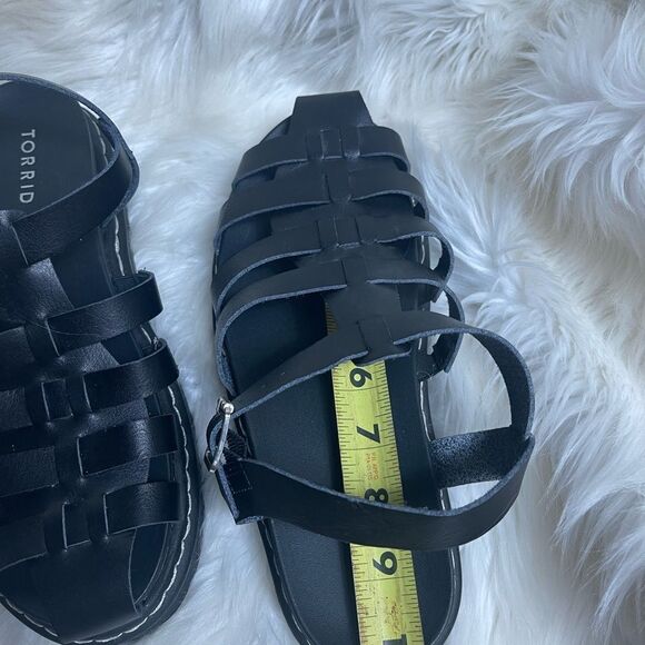 Torrid Platform Fisherman Sandal  Synthetic Black size WW 8.5 - Picture 9 of 10